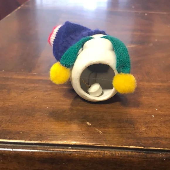 Snowman bell with Blue Hat and Green Scarf - Picture 5 of 6